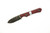 Lex Rex Customs - Mini Goblin - 2" Alabama Damascus Steel Fixed Blade W/ Red & Black Grip-X W/ White Tru-Stone Handle 