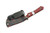 Lex Rex Customs - Mini Goblin - 2" Alabama Damascus Steel Fixed Blade W/ Red & Black Grip-X W/ White Tru-Stone Handle 