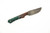 Lex Rex Customs - Mini Goblin - 2" Alabama Damascus Steel Fixed Blade W/ Orange & Teal Grip-X W/ Black Tru-Stone Handle 