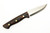 Lishen Knives - Dakota - 3.75" AEB-L Scandi Grind Fixed Blade W/ Coffee Dymalux W/ Brass Pins Handle