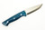 Lishen Knives - Dakota - 3.75" AEB-L Scandi Grind Fixed Blade W/ Admiral Blue Jute Micarta W/ Aluminum Pins Handle