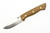 Lishen Knives - Dakota - 3.75" AEB-L Saber Grind Fixed Blade W/ Natural Canvas Micarta Handle