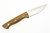Lishen Knives - Dakota - 3.75" AEB-L Saber Grind Fixed Blade W/ Natural Canvas Micarta Handle