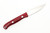 Lishen Knives - Little Fowl - 2.8" AEB-L Flat Grind Fixed Blade W/ Ruby Red Linen W/ Aluminum Pins Handle