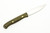 Lishen Knives - Little Fowl - 2.8" AEB-L Flat Grind Fixed Blade W/ Green Canvas Micarta W/ Brass Pins Handle