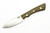 Lishen Knives - Little Canuck - 3.25" AEB-L Saber Grind Fixed Blade W/ Green Canvas Micarta W/ Brass Pins Handle