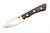 Lishen Knives - Little Canuck - 3.25" AEB-L Saber Grind Fixed Blade W/ Coffee Dymalux W/ Brass Pins Handle