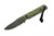 JP Bladesmithing - Fang XL - 3.125" AEB-L Fixed Blade W/ Green Hornet Dymalux Mirkwood Texture Handle & Black Leather Sheath