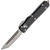 Microtech Ultratech Tanto, Black Aluminum / Stonewash M390, Fully Serrated - 123-12