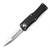 Microtech Hera Double Edge, Black Aluminum / Stonewash M390, Fully Serrated - 702-12