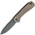 We Knife Elementum, CPM-20CV Black Stonewash Blade, Bronze Titanium Handles - WE18062X-4