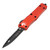 Microtech Troodon Double Edge, Red Aluminum / Black M390, Fully Serrated - 138-3RD