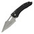 Microtech Stitch, Black Aluminum / Stonewash M390, Fully Serrated - 169-12