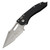 Microtech Stitch, Black Aluminum / Stonewash M390, Partially Serrated - 169-11