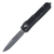 Microtech UTX-85 Single Edge, Distressed Black Aluminum / Stonewash M390 - 231-10DBK