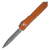 Microtech Ultratech Double Edge, Distressed Orange Aluminum / Double Full Serrated Stonewash M390 - 122-D12DOR