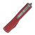 Microtech UTX-70 Double Edge, Distressed Red Aluminum / Apocalyptic Double Fully Serrated M390 - 147-D12DRD