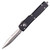 Microtech UTX-70 Double Edge, Black Aluminum / Partially Serrated Stonewash M390 - 147-11