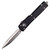 Microtech UTX-70 Double Edge, Black Aluminum / Fully Serrated Stonewash M390 - 147-12