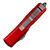 Microtech UTX-85 Drop Point, Red Aluminum / Partially Serrated Stonewash M390 - 231-11RD, Closed OTF, Auto Knife