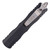 Microtech Dirac Delta Double Edge, Black Aluminum / Fully Serrated Stonewash M390 - 227-12