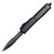 Microtech Makora Double Edge, Black Aluminum-Carbon Fiber Inlay / Partially Serrated Black M390 - 206-2TCFIS