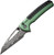 Civivi Sentinel Strike Green Aluminum, Black FRN / Damascus - C22025B-DS1