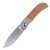 Trevor Burger Custom Knives LEXK Spear Point CFL, Milled Titanium-Brown Micarta Inlay / Hand Rubbed Satin M390