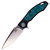 3LegDog Custom Model H4 Standard Harpoon Black G10 and Blue Wood Burl, Hand Satin MagnaCut - #23-24