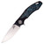 3LegDog Custom Model H4 Midi Drop Point Black G10 and Blue Wood Burl, Hand Satin MagnaCut - #23-14