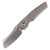 Berg Blades Button Barber, Stonewash Titanium / Bright Stonewash M390
