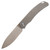 Trevor Burger Custom Knives Urban XL Plain Titanium with Blue Pivot Collar / Hand Satin Elmax