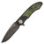 3LegDog Knives G8 Standard Harpoon Black G10 with Green and Purple Wood Burl, Carbon Damascus - #24-03