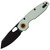 Vosteed Knives Ankylo Vanchor Green Frag Aluminum, Blackwash 154CM - A1907