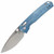 Vosteed Knives Mini Psyop Crossbar Blue UltreX Micarta, Satin Elmax - A2301