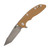 Hinderer Knives XM-18 3.0" Harpoon Tanto Coyote G10 Working Finish Titanium, Working Finish S45VN
