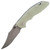 Hinderer XM-18 3.5" Bowie Non-Flipper Translucent Green G10 Battle Blue, Working Finish S45VN