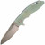 Hinderer Knives XM-18 3.5" Sheepsfoot Stonewash Blue Translucent Green G10, Stonewash S45VN