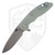 Hinderer Knives XM-18 3.5" Skinny Slicer Translucent Green G10 Battle Blue Titanium, Working Finish MagnaCut