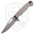 Dead Reckon Knives Ridgeback Modified Clip Point Glass Blast Titanium, Glass Blast MagnaCut