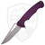 Dead Reckon Knives Ridgeback Modified Clip Point Knurled Purple Aluminum, Glass Blast MagnaCut