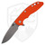 Hinderer Knives XM-18 3.5" Skinny Slicer Orange G10 Battle Blue Titanium, Working Finish MagnaCut