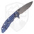 Hinderer Knives XM-18 3.5" Skinny Slicer Orange G10 Battle Blue Titanium, Working Finish MagnaCut