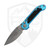 Microtech LUDT Gen 3 Drop Point Turquoise Aluminum, Stonewash M390MK - 1135-10TQ