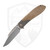 Jack Wolf Knives Scuffle, Titanium Framelock Flipper, Green Linen Micarta Inlay, Stonewash S90V