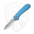 Civivi Elementum II Button Lock Flipper, Blue Aluminum Handle, Satin Nitro-V - C18062PD2