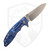 Hinderer Knives XM-18 3.5" Sheepsfoot Stonewash Blue Ti, Blue/Black G10, Stonewash S45VN