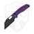 Ironfly Yolo Button Lock, Purple G10, Black Stonewash 14C28N - VF02-PL