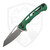 Dead Reckon Knives Ridgeback Integral, Reverse Tanto Green Aluminum, Stonewash Magnacut