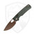 Vosteed Porcupine Top Linerlock, Green Canvas Micarta, Copper Dune 14C28N - A2609